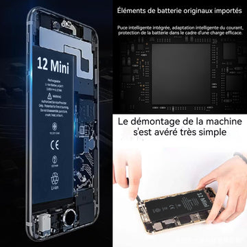 Batterie pour iPhone 12 Mini 2227mAh Li-ION Remplacement de la Batterie avec boîte à Outils Instructions de Remplacement la Batterie